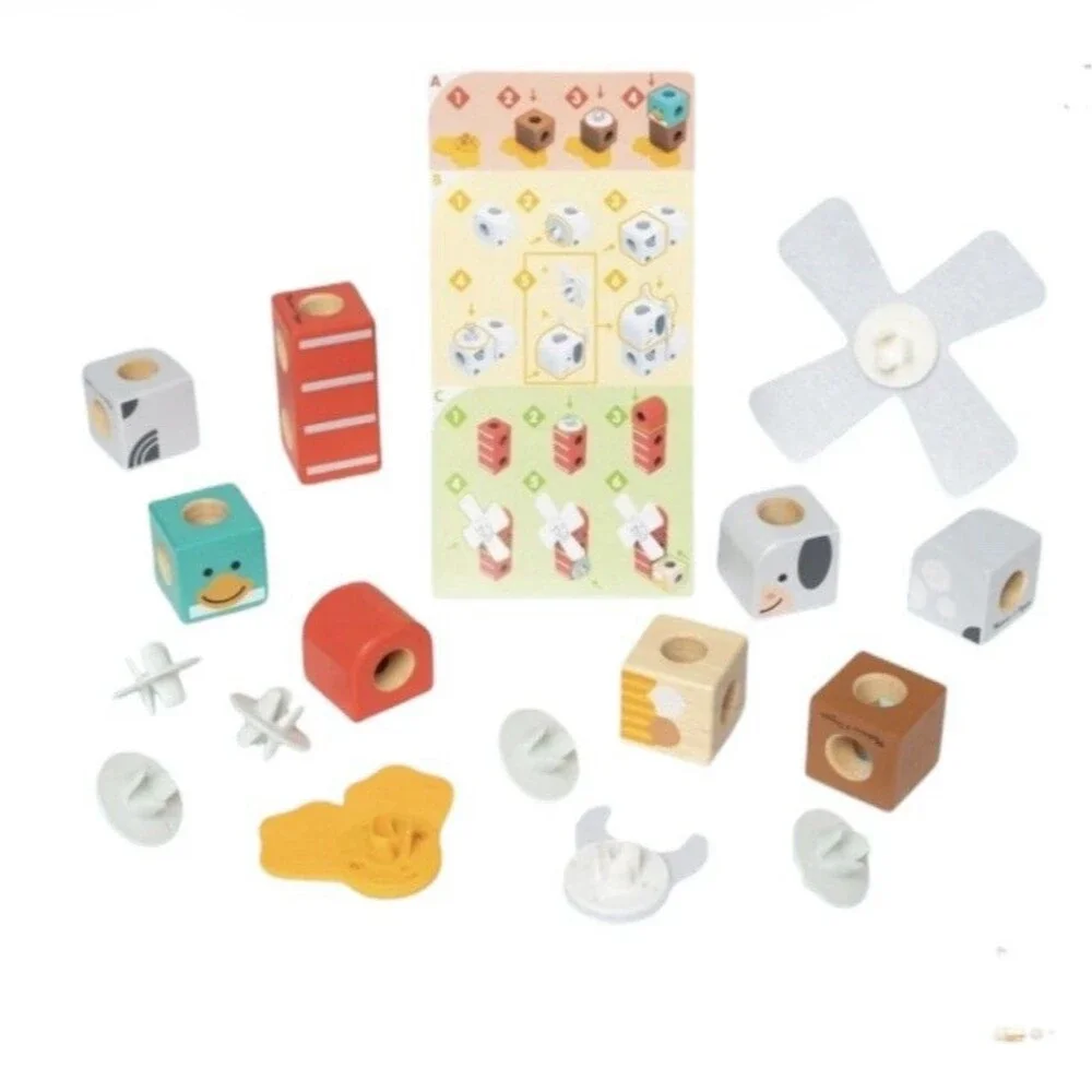 Melissa & Doug Blockables Farm Friends Snap & Play Mix & Match 16 Pieces